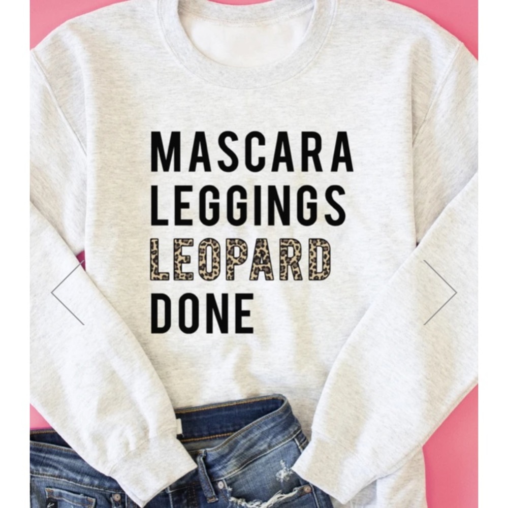 Pink Lily Mascara Leggings Leopard Done Sweatshirt